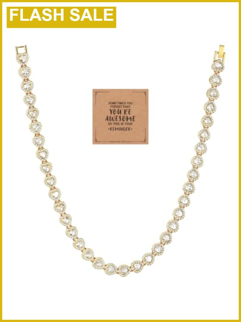 Silver Heart Tennis Necklace Women Crystal Choker